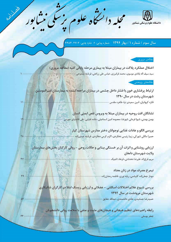 مجله دانشگاه علوم پزشکی نیشابور